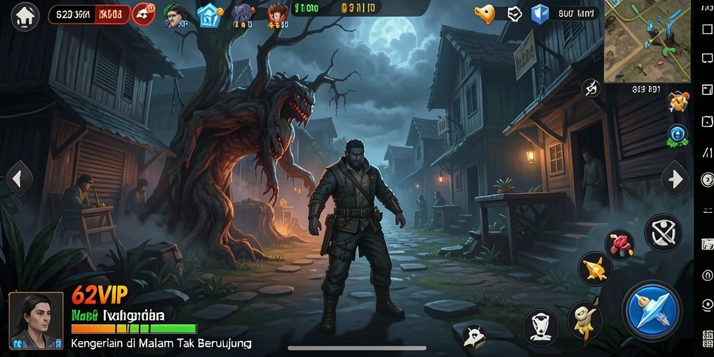 Tangkapan layar utama dari gameplay yang menyeramkan di 62VIP.