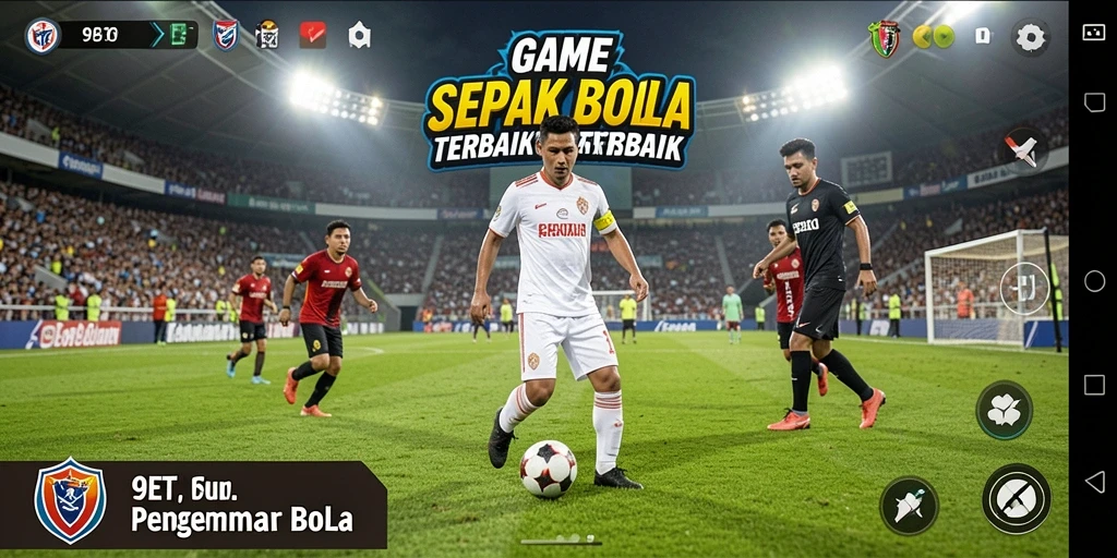Tampilan gameplay menarik dari 9ET dengan aksi sepak bola intens.
