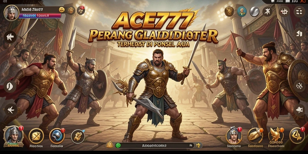 Tampilan utama <strong>ACE777</strong> menampilkan pertarungan seru dengan karakter yang terlibat.