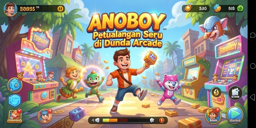 Screenshot ANOBOY menampilkan gameplay seru dalam dunia Arcade.