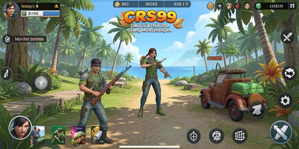 Screenshot utama CRS99 menampilkan gameplay interaktif dalam simulasi kehidupan.
