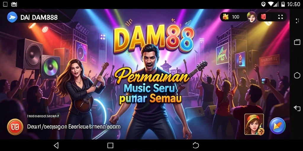Screenshot gameplay DAM88 dengan visual menarik dan interaksi musik.