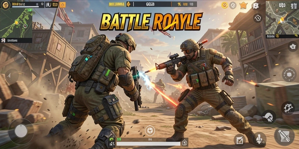 Screenshot G668 menampilkan intensitas pertempuran di arena Battle Royale.
