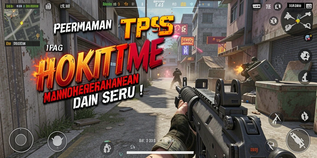 Screenshot gameplay HOKITIME yang menampilkan aksi menembak yang seru.
