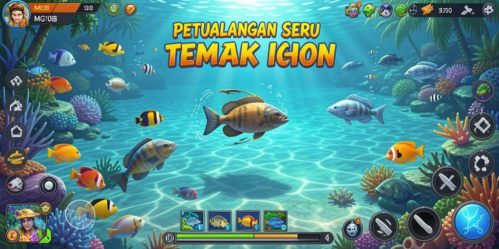 Screenshot gameplay MG108 menampilkan aksi seru dalam Tembak Ikan.