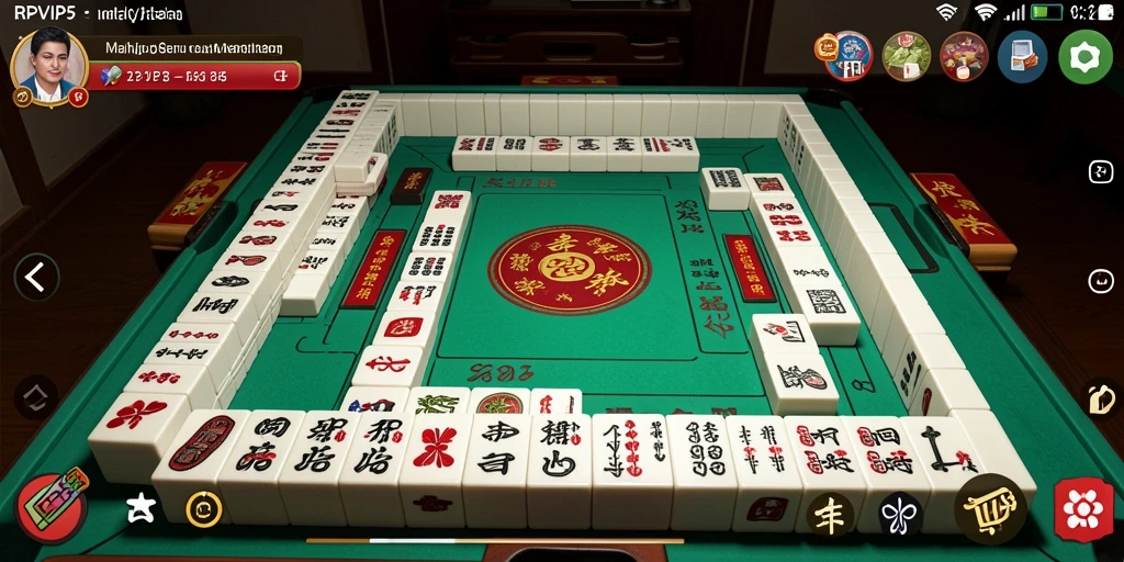 Screenshot RPVIP5 menampilkan gameplay Mahjong yang menarik dan kompetitif.