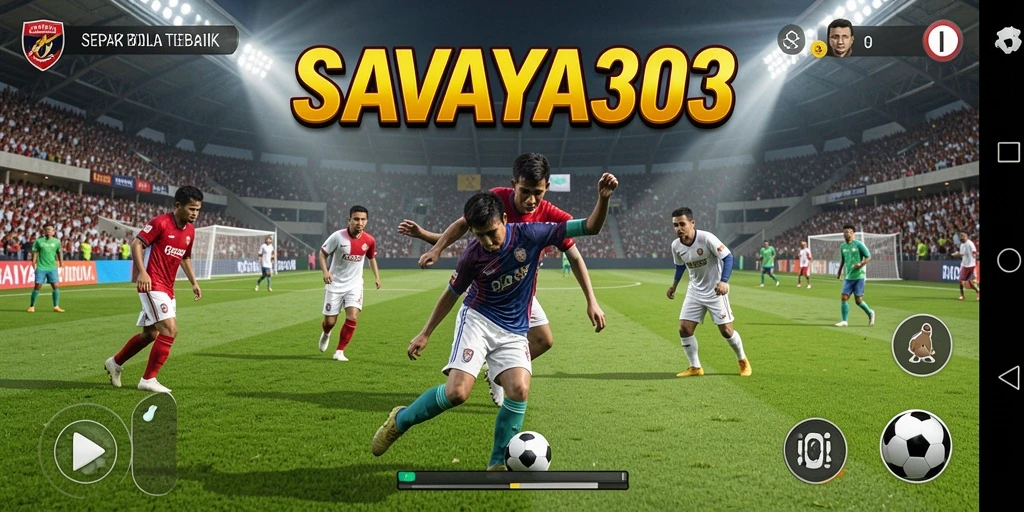 Tampilan gameplay SAVAYA303 yang menegangkan di lapangan sepak bola.