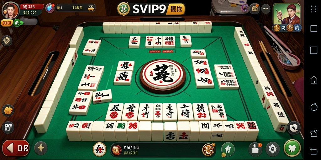 Tangkapan layar gameplay SVIP9 yang menampilkan papan Mahjong yang menarik.