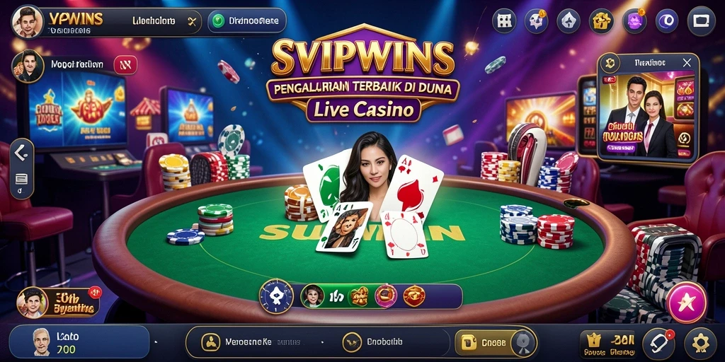 Tampilan permainan Live Casino SVIPWINS dengan dealer profesional.