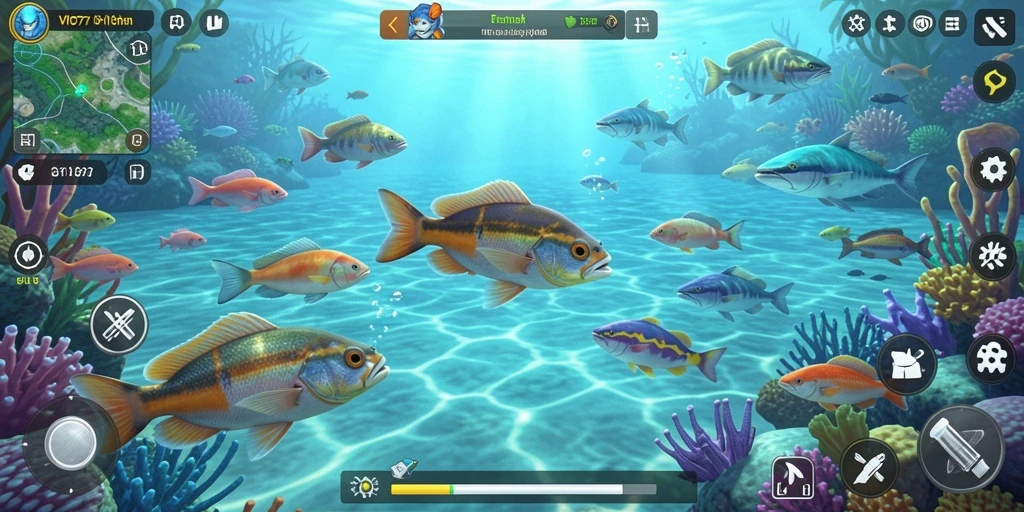Screenshot gameplay VIO77 yang menunjukkan aksi tembak ikan seru.